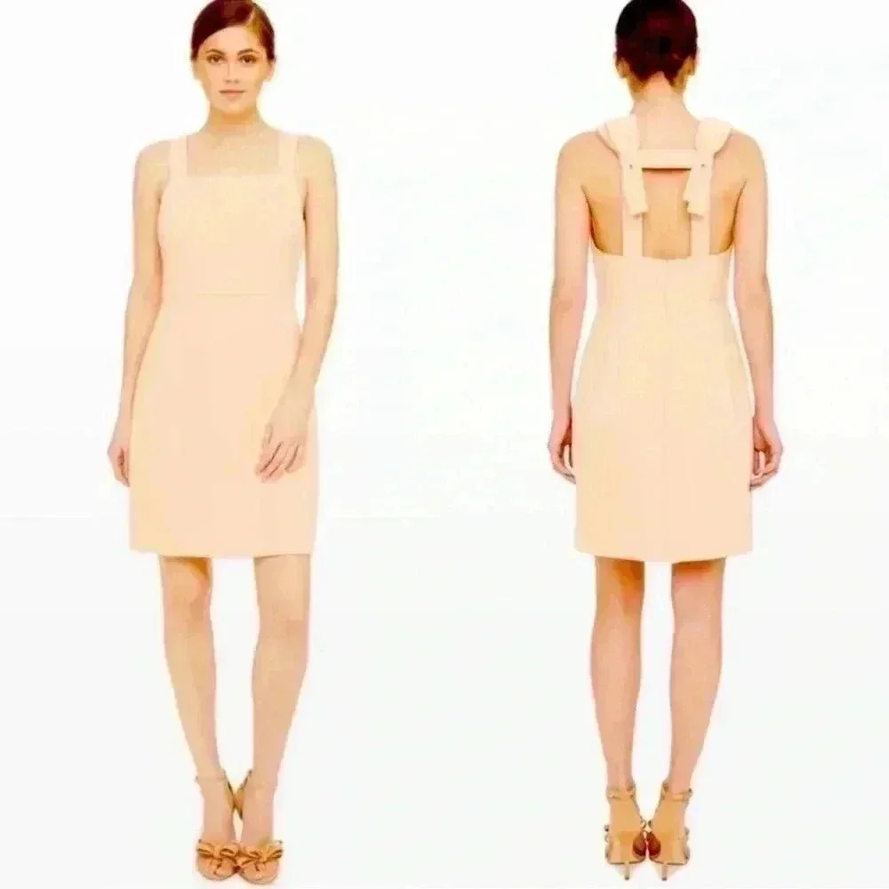 CLUB MONACO CLASSY DOUBLE BOW IN BACK PEACH DRESS SIZE 6 - Picture 3 of 8